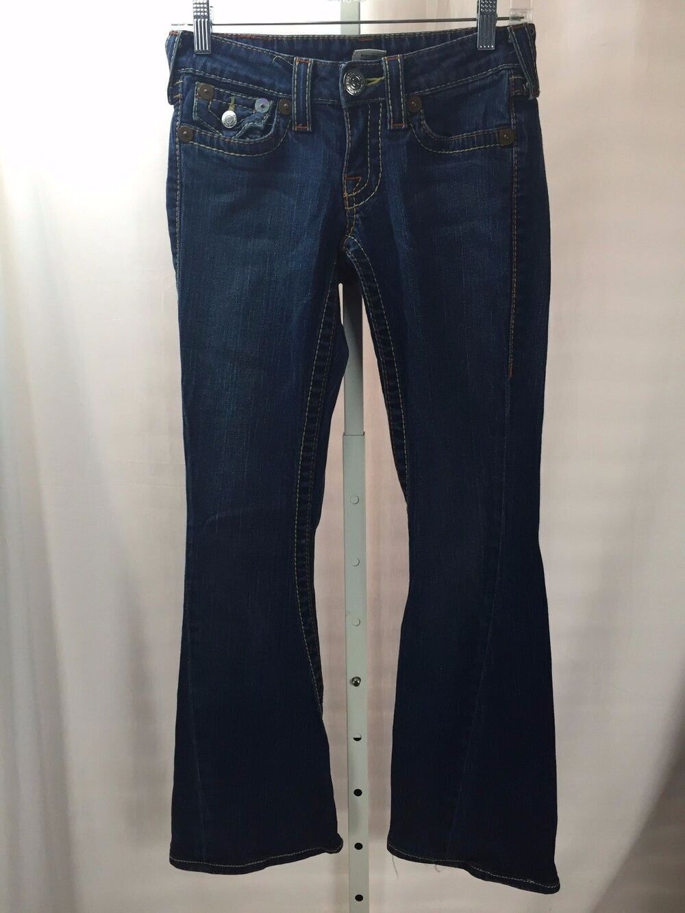 Womens TRUE RELIGION Joey Big T Boot Cut Jeans Sz 26